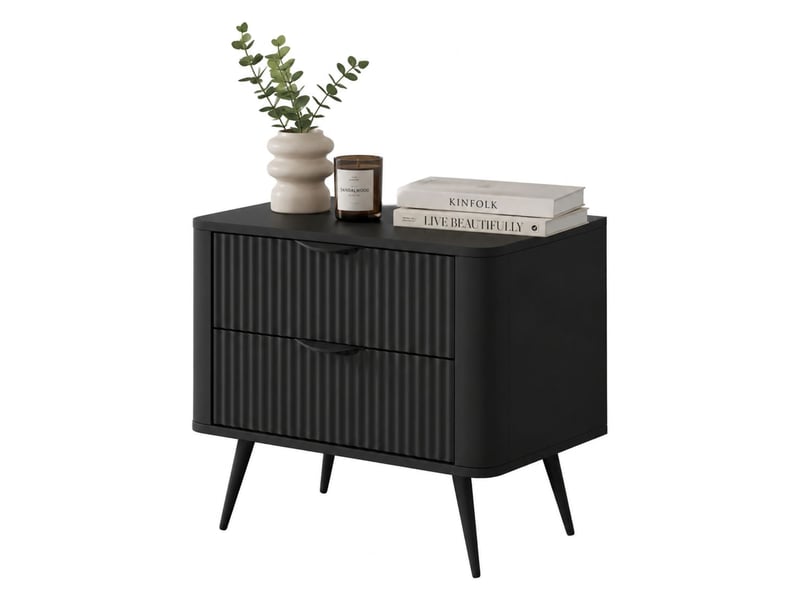  Table de chevet baari, 2 tiroirs, 63x38x55h cm noir Baari - Conforama A