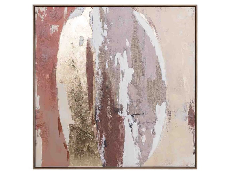  Tableau peint à la main avec cadre en bois doré 103x4x103h cm  - Conforama B