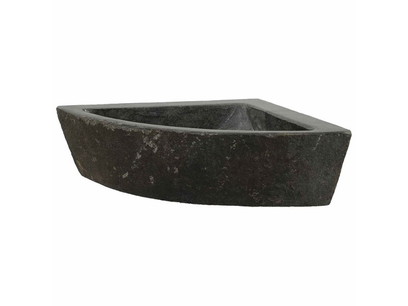 Lavabo de salle de bain, vasque à poser gris (38-45) x (38-45) x 12 cm pierre de rivière cf65674 - Conforama A