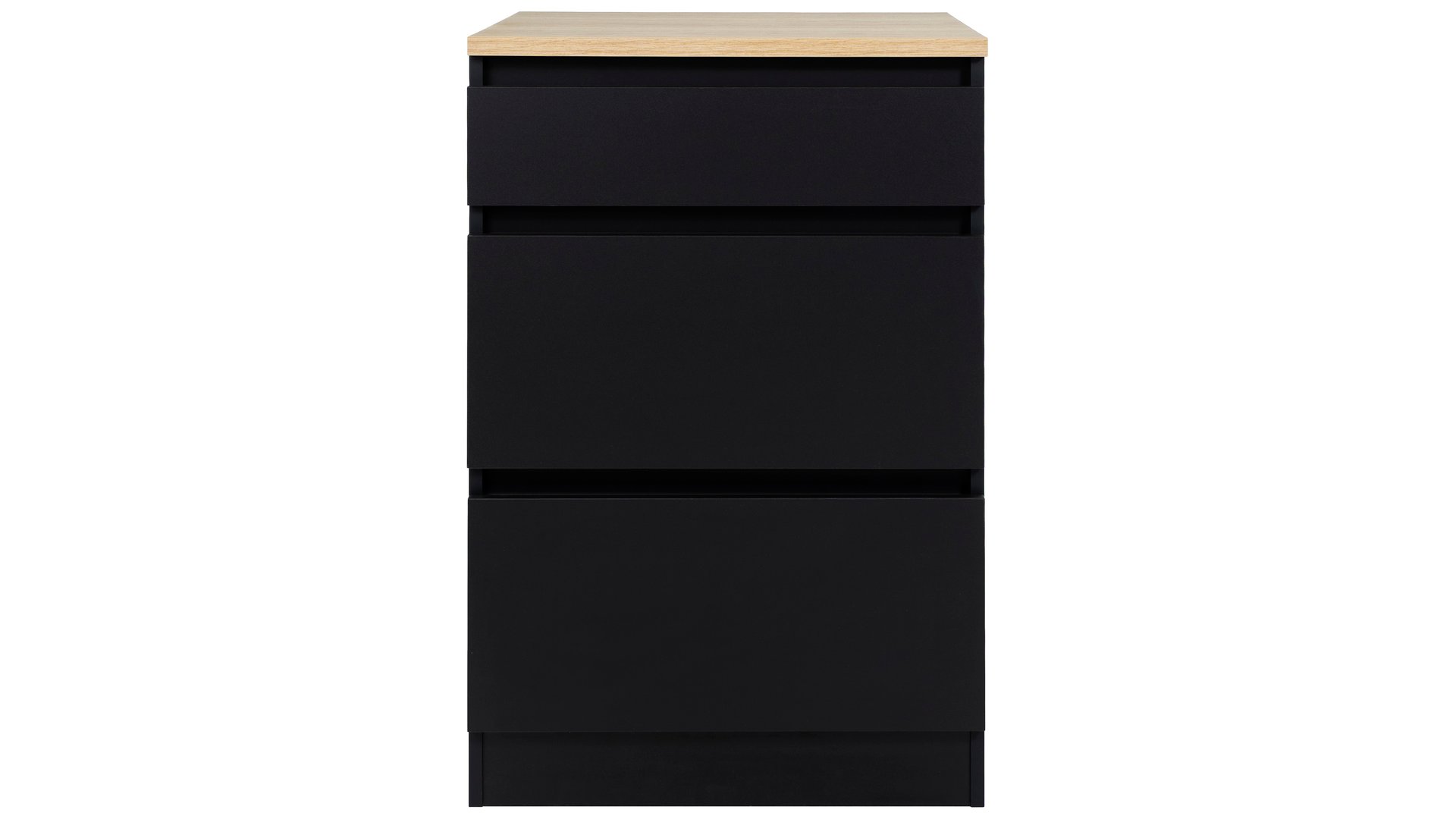 Meuble bas de cuisine 60 cm 1 tiroir 2 casseroliers BLACK-LINE coloris noir noir 90.1 Conforama