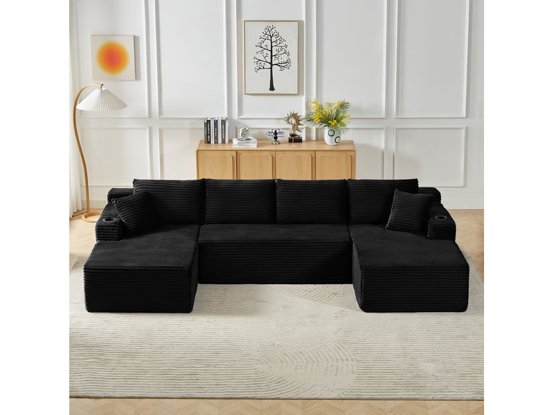 Canapé modulable, canapé de salon, pour salon, en velours tricoté, assise profonde, usage quotidien, sans structure - Conforama A