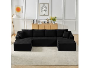Canapé modulable, canapé de salon, pour salon, en velours tricoté, assise profonde, usage quotidien, sans structure