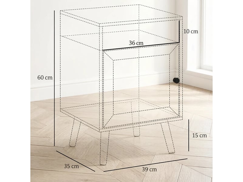  Lot de 2 tables de chevet,39x35x60 cm,mdf et rotin,coloris naturel  - Conforama C