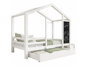 Lit cabane 90x200 cm coloris blanc