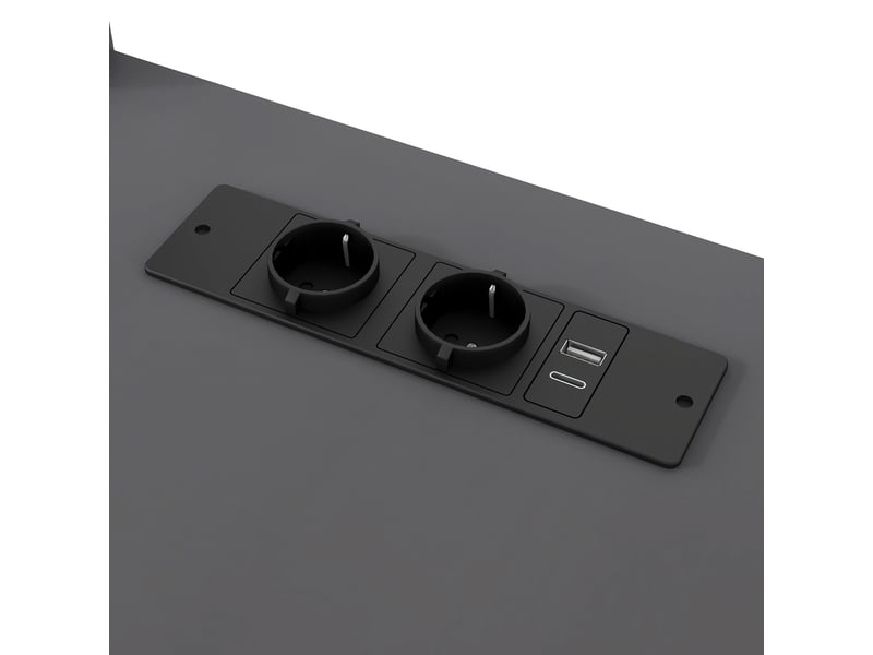 Lit mezzanine enfant 90x200 cm avec bureau intégré, rangement et éclairage led 7 couleurs, bois gris - Conforama W