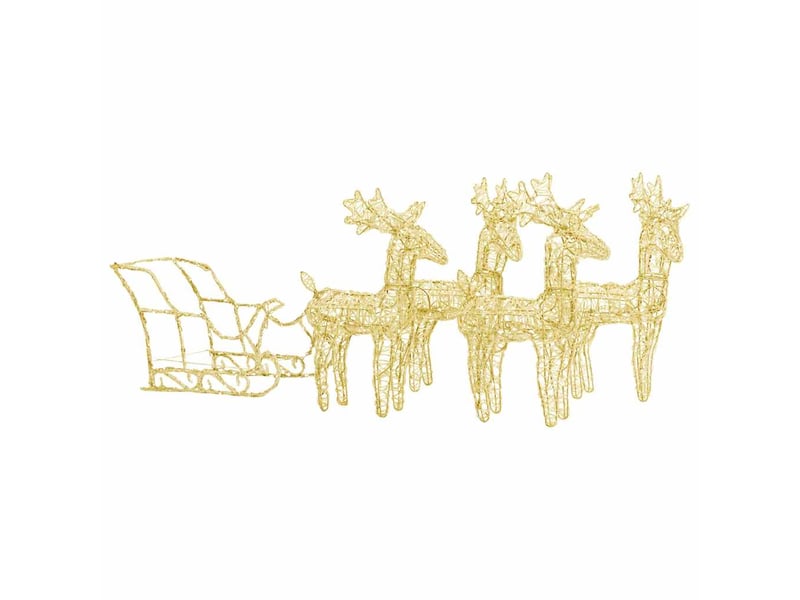  Décoration de noël rennes et traîneau 280x28x55 cm acrylique  - Conforama B
