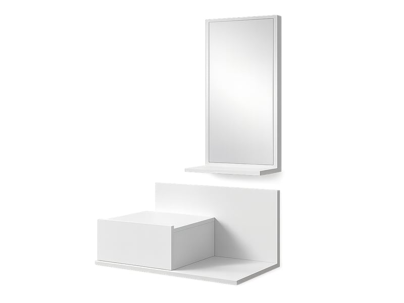  Meuble d'entrée | 1 tiroir avec miroir | console d'entrée | vestiaire | finition en couleur blanc mate | 60x85,5x30cm | modèle isabela Isabela - Conforama A