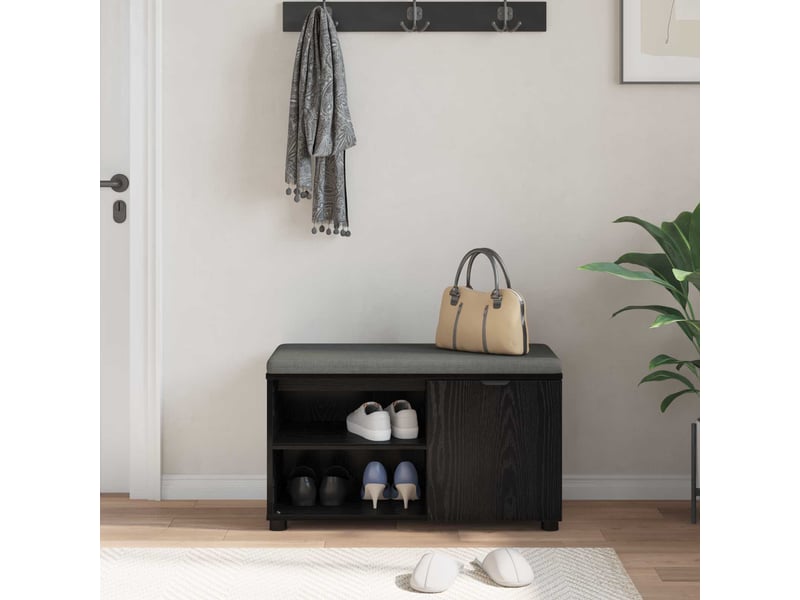  Banc d'entrée, banc interieur avec coussin chêne noir 80x38x46 cm shl42536  - Conforama D