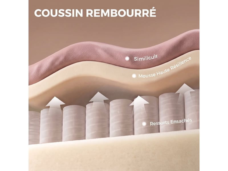  Chaise bureau ergonomique, fauteuil de bureau inclinable en cuir synthétique adapté aux animaux, hauteur réglable, rose  - Conforama E