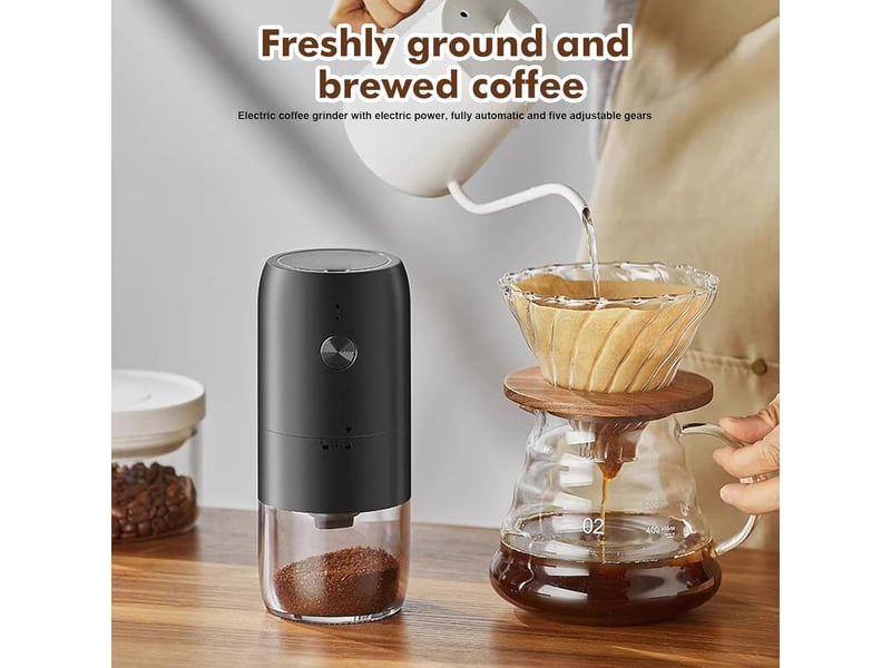  Moulin à café électrique - moulin à café électrique rechargeable avec 5 niveaux de mouture réglables - moulin à épices pour lame en acier inoxydable  - Conforama C