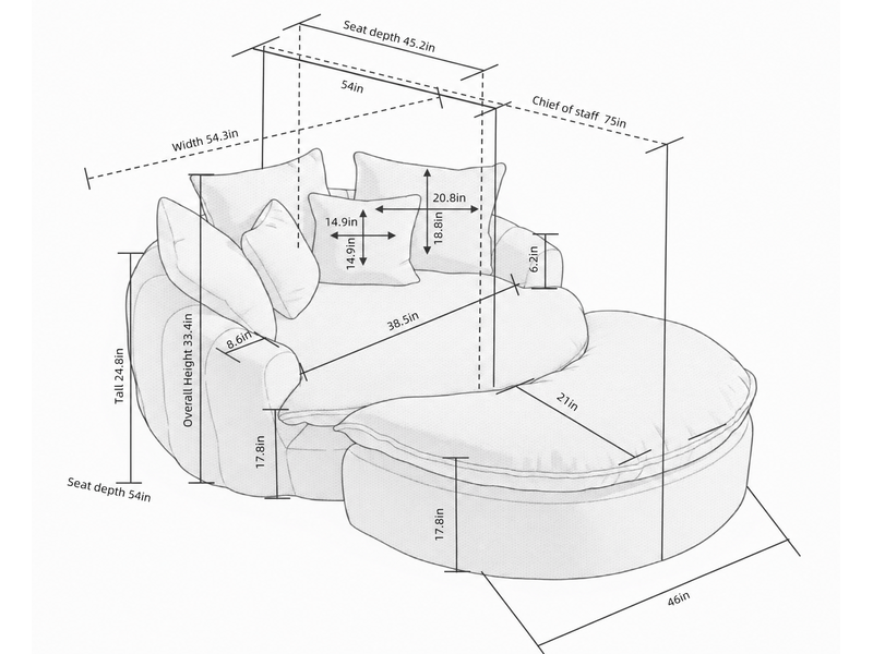 Fauteuil convertible modulaire réglable avec doubles accoudoirs et coussins pour salon en polyester gris - Conforama E