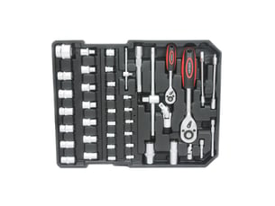 Boîte à outils 899 pièces 36.5x20x51 cm à roulettes 4 tiroirs argent