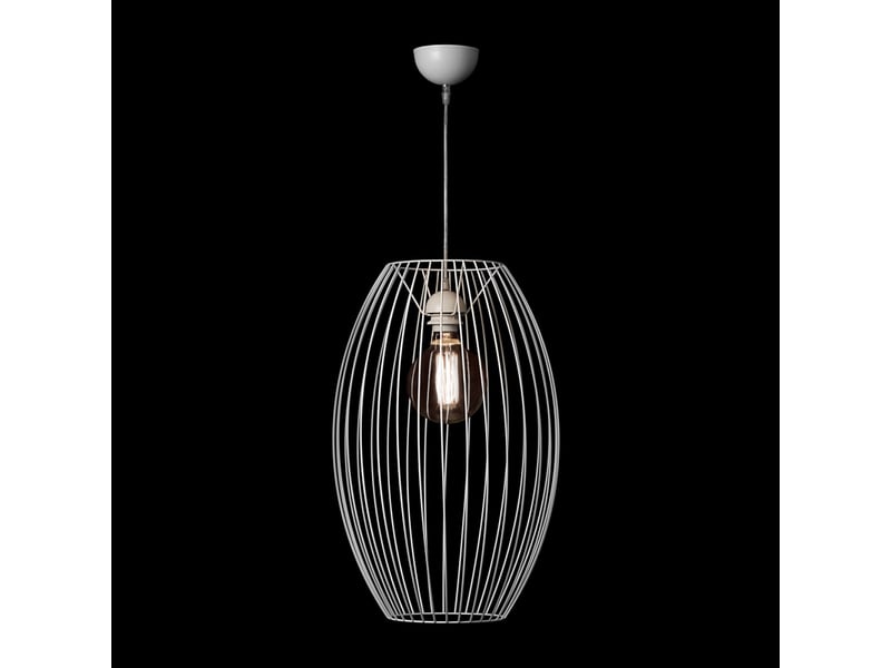  Lampe suspension en métal reyna 55cm blanc  - Conforama B