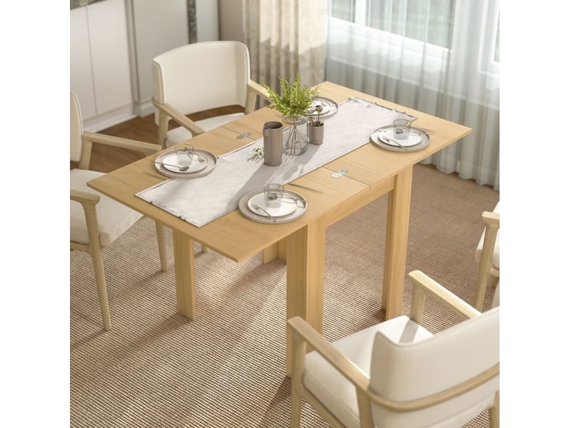  Table à manger extensible 70 à 140 x 80 cm, aspect bois clair, 4 à 6 places  - Conforama B