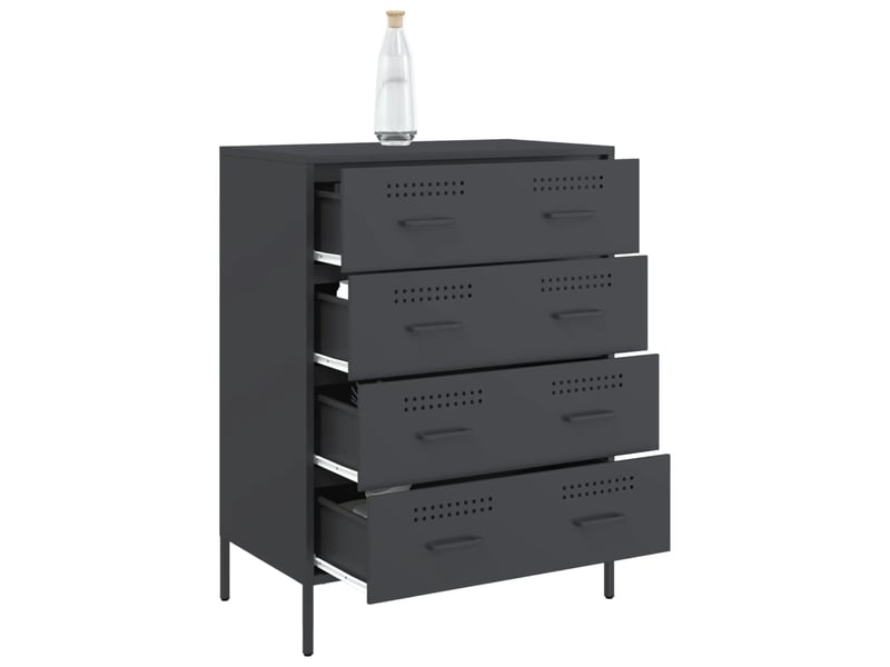  Buffet - bahut - meuble de rangement anthracite 68x39x89 cm acier  - Conforama E