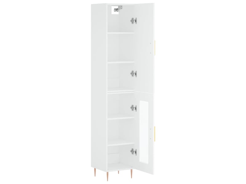  Buffet haut - bahut - meuble de rangement blanc 34,5x34x180 cm bois d'ingénierie  - Conforama D