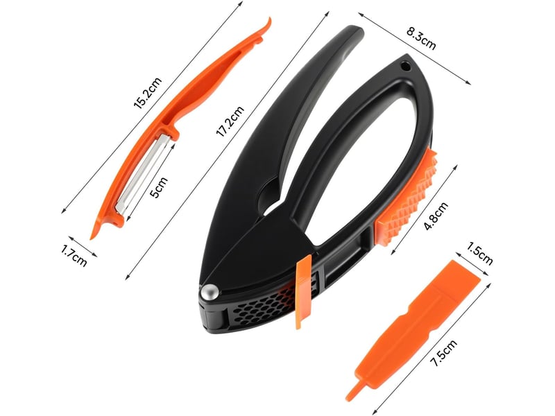  Presse-ail multifonction en plastique – presse ail avec couteau éplucheur &amp; maillet à viande – accessoire pratique pour cuisine  - Conforama B