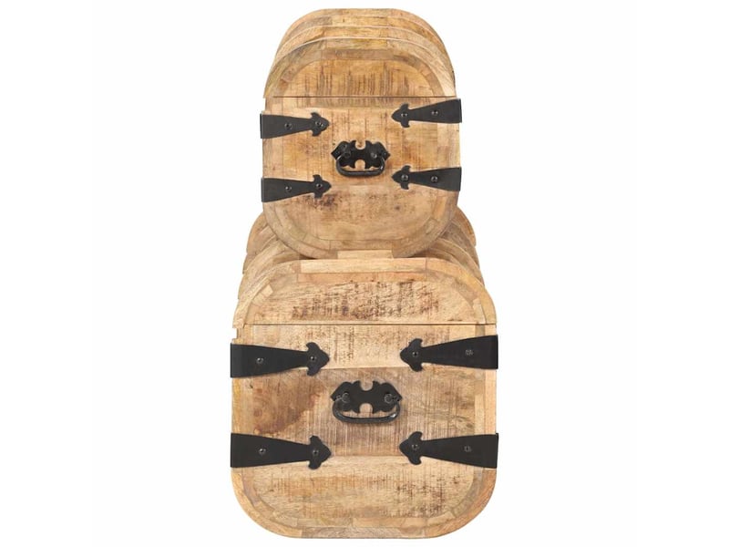 Coffres de rangement 2 pcs bois de manguier massif  - Conforama C