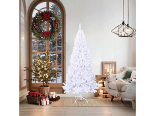 Sapin de noël - arbre de noël artificiel avec branches épaisses blanc 180cm pvc