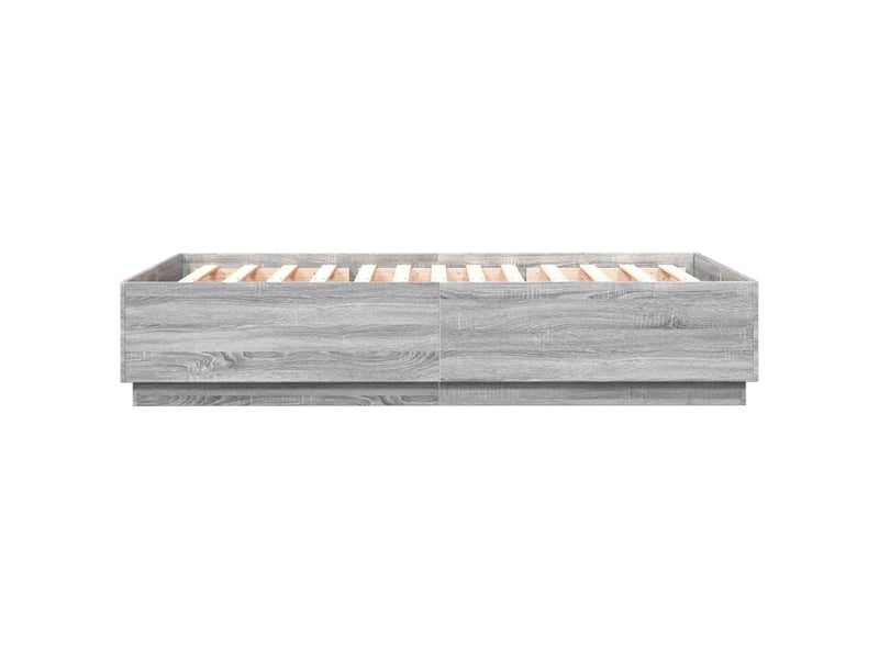  Lit double- lit adulte -  cadre de lit sans matelas sonoma gris 160x200 cm  - Conforama D