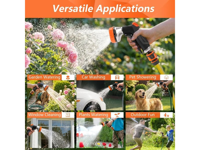  Lot de 2 pistolets d’arrosage de jardin – pulvérisateur avec raccord rapide et verrouillage continu, haute pression, pour pelouse, plantes, voiture et animaux  - Conforama E
