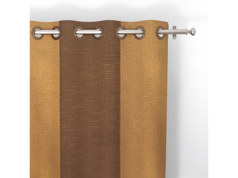  Rideau à oeillets coton 135x250 cm natalia ocre, par soleil d'ocre  - Conforama A