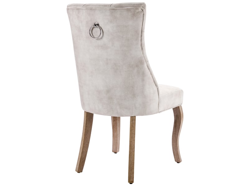  Lot de 2 chaises de salle à manger 51x47x97 cm dossier haut velours beige clair  - Conforama C