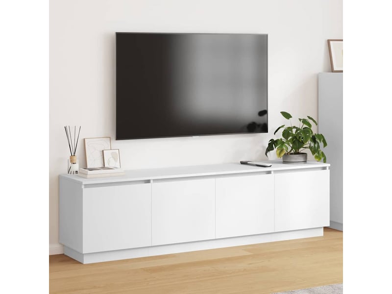 Meuble tv - banc tv - meuble de rangement 180 x 38 x 49 cm blanc bois d'ingénierie - Conforama B