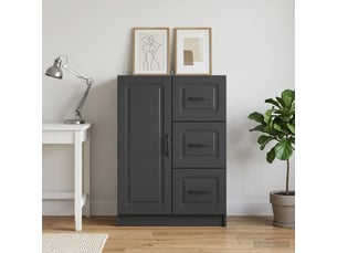 Buffet - bahut - meuble de rangement avec tiroir noir 66 x 34,5 x 87 cm bois d'ingénierie