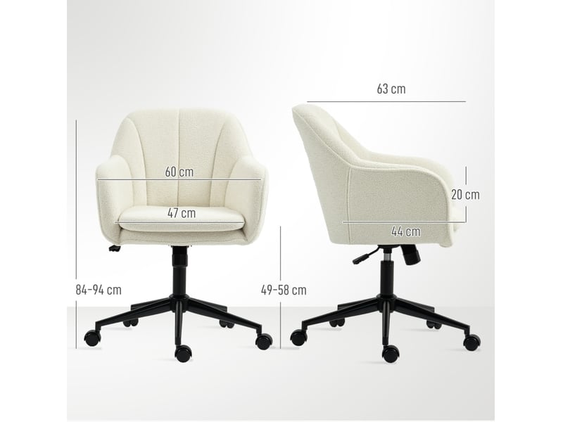 Chaise de bureau beige en polyester avec hauteur réglable et fonction bascule - Conforama C