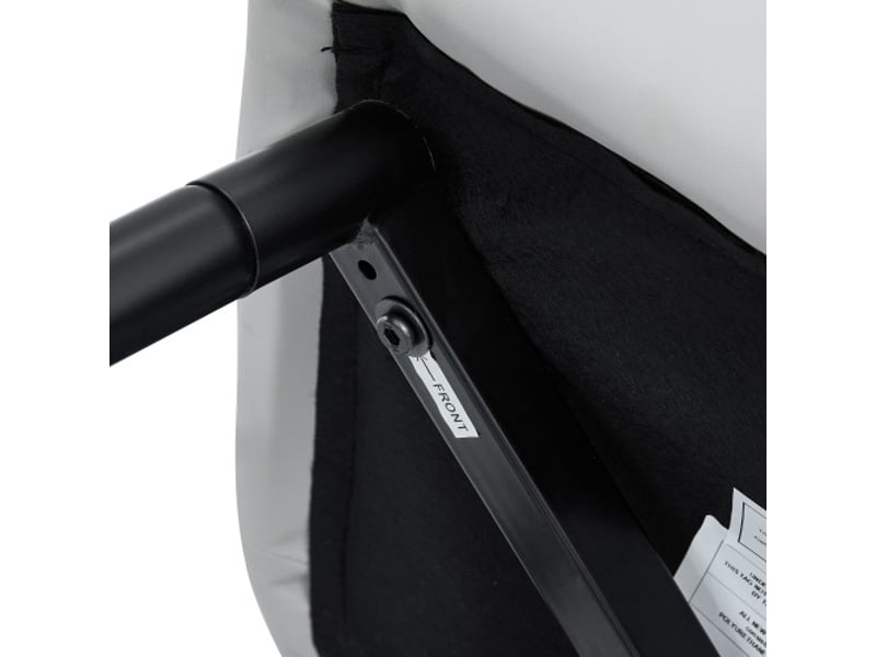 2 tabourets de bar 100 cm - cuir pu gris clair, piètement métal noir, repose-pieds - coloris variés - Conforama D