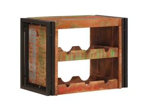 Étagère à vin, casier à bouteilles mural marron 60 x 45 x 33 cm bois récupéré massif cf41329
