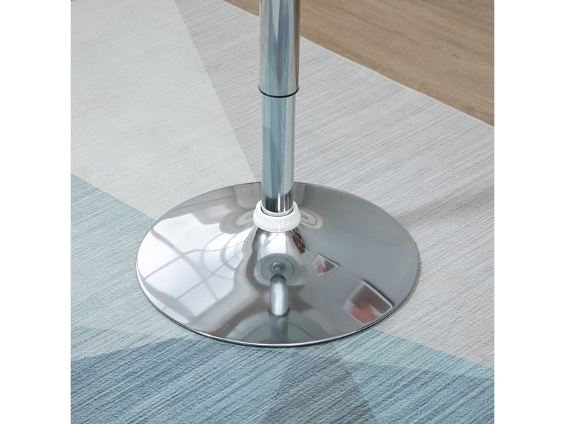  Table de jardin bistrot ronde réglable en hauteur, plateau pivotant à 360°, métal blanc, cuisine et salon, ø61 × 76–97 cm  - Conforama C