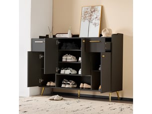 Meuble à chaussures 18 paire(s)  <strong>MEULVA</strong>  <strong></strong> coloris noir