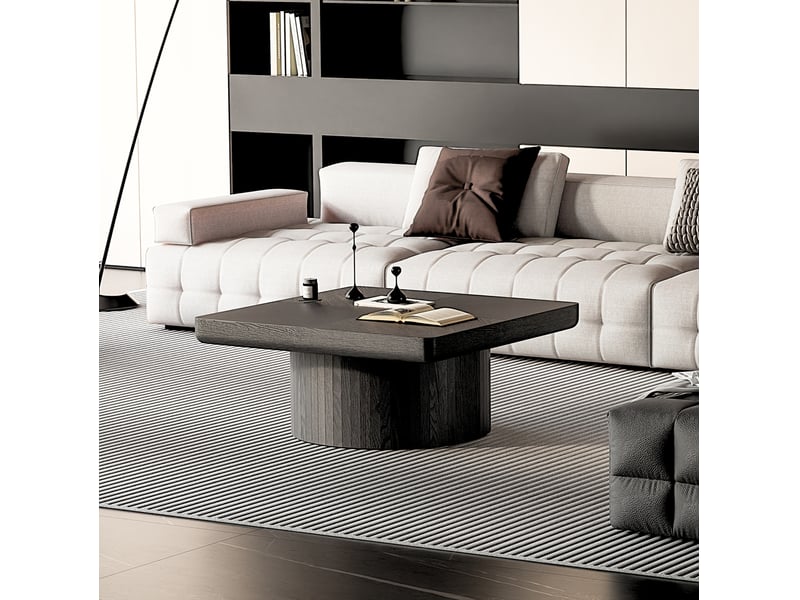  Table basse carrée 78x78x38 cm coloris noir  - Conforama E