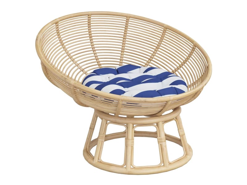 Coussin rond, coussin d'assise rayure bleueblanche ø 60 x11 cm tissu oxford cf56625  - Conforama C