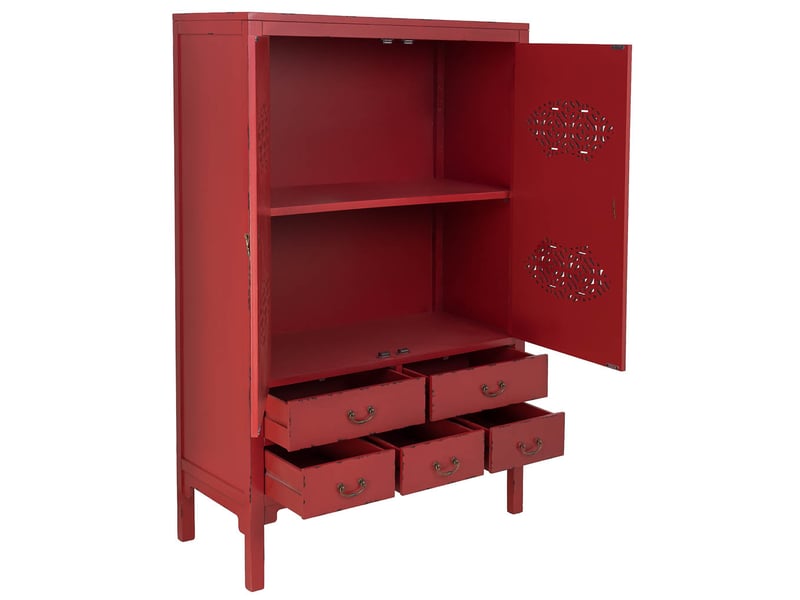  Armoire en bois rouge vieilli 96 x 40 x 150 cm (hauteur)  - Conforama E