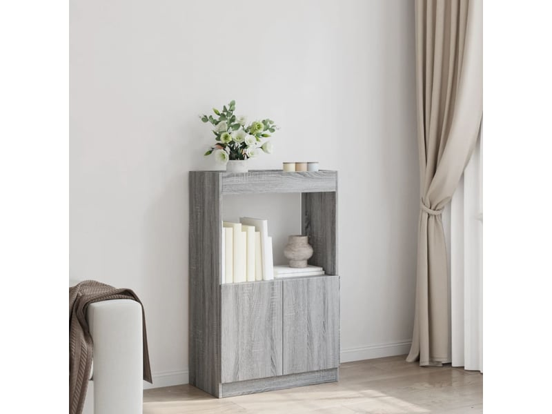  Buffet haut, meuble de rangement sonoma gris 63x33x100 cm bois d'ingénierie  - Conforama C