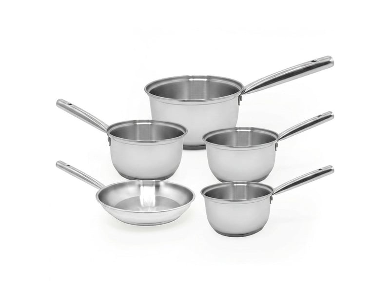  Lot de 4 casseroles 16182022 cm et 1 poêle en inox 20 cm fackelmann rhona 9131350B88 - Conforama A