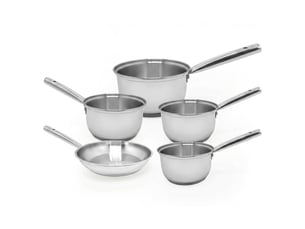 Lot de 4 casseroles 16182022 cm et 1 poêle en inox 20 cm fackelmann rhona
