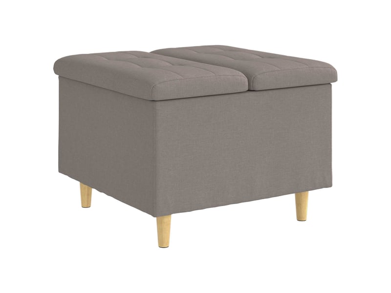  Ottoman, repose pied salon avec rangement taupe 60x60x45 cm tissu  - Conforama A