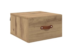 Table de chevet chambre, cabinet de chevet mural 35 x 35 x 20 cm bois d'ingénierie shl4655