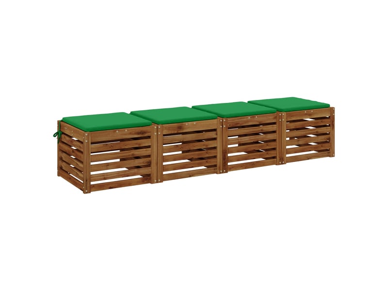  Lot de 4 coussins de siège, coussins d'assise soest 100 % polyester vert cf60607  - Conforama C