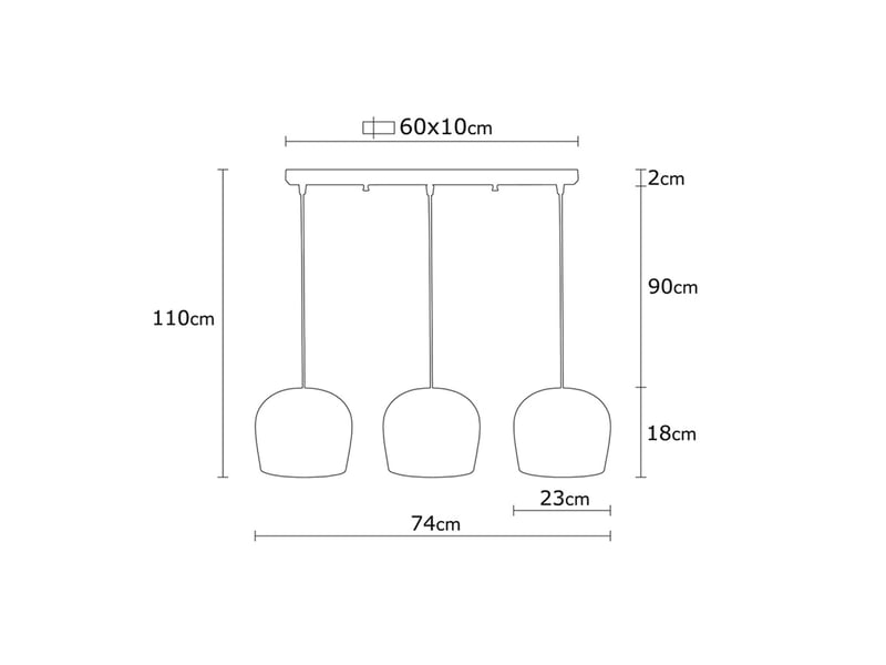  Luminaire 3 suspensions en métal noir et doré jade  - Conforama C