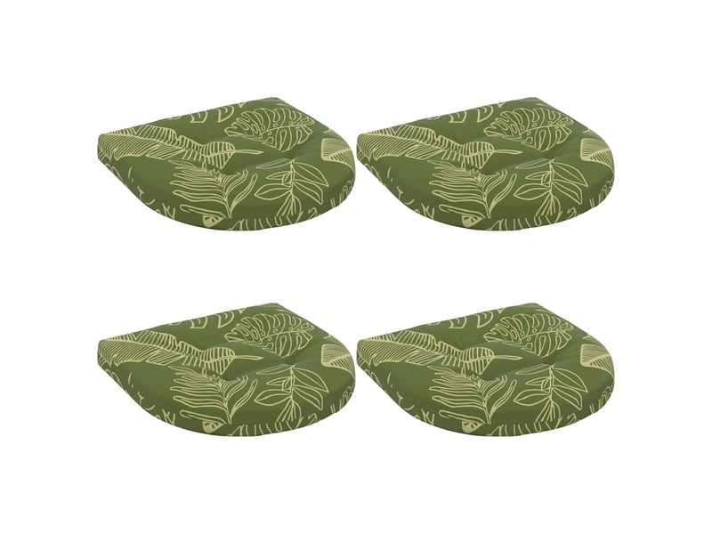  Lot de 4 coussins de siège, coussins d'assise 100 % polyester modèle feuille cf60072  - Conforama A