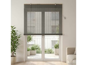 Store enrouleur, store à rouleau gris 130 x 220 cm bambou cf45247
