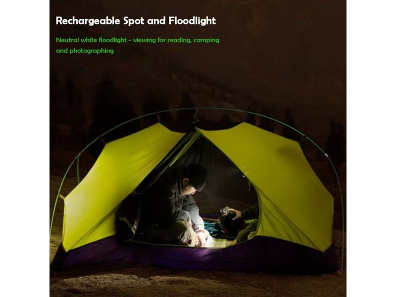  Lampe de travail led rechargeable, 2 pcs 350 lumens lampe mecanicien cob lampe de poche puissante  - Conforama E