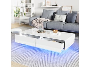 Table basse rectangulaire coloris blanc <strong></strong> <strong></strong>