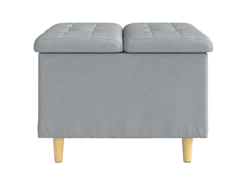  Ottoman, repose pied salon avec rangement gris clair 60x60x45 cm tissu  - Conforama E