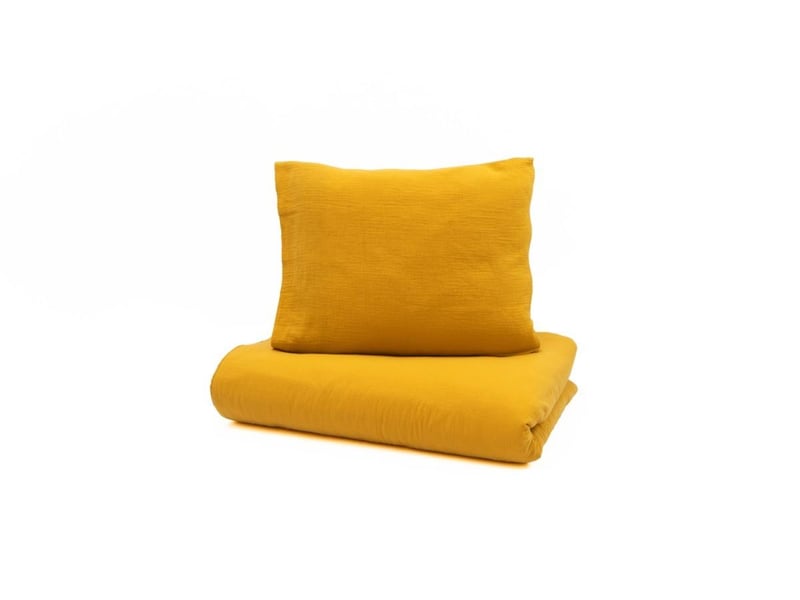  Yappymuslin - parure de lit 150x200 cm et 50x60 cm - moutarde 4754010388523 - Conforama B